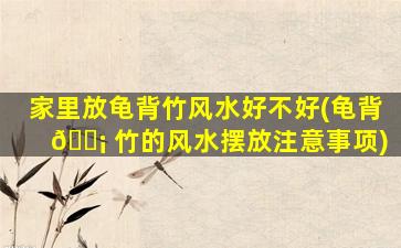 家里放龟背竹风水好不好(龟背 🐡 竹的风水摆放注意事项)